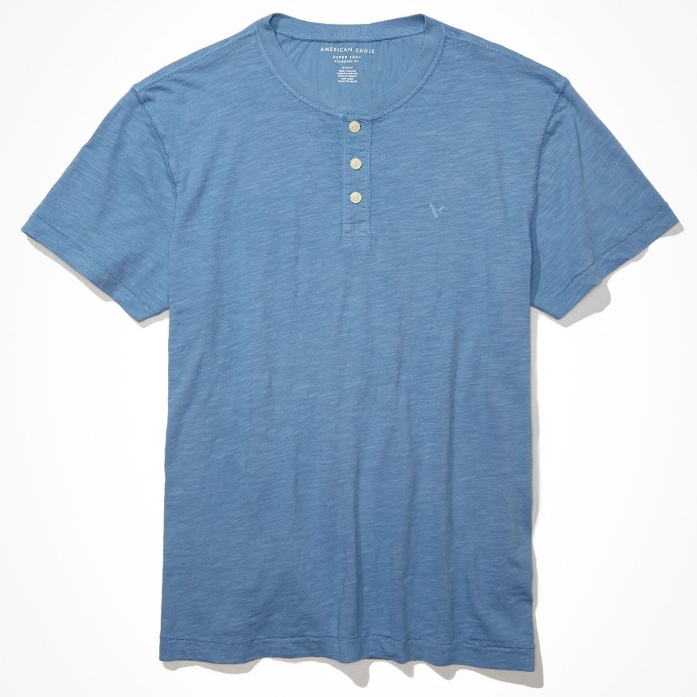 American Eagle Super Soft Slub Icon Henley T-Shirt